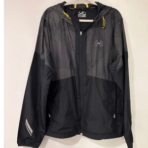 Under Armour AllSeasonGear Windbreaker Mens 2XL Black Hooded Jacket | Gorpcore
